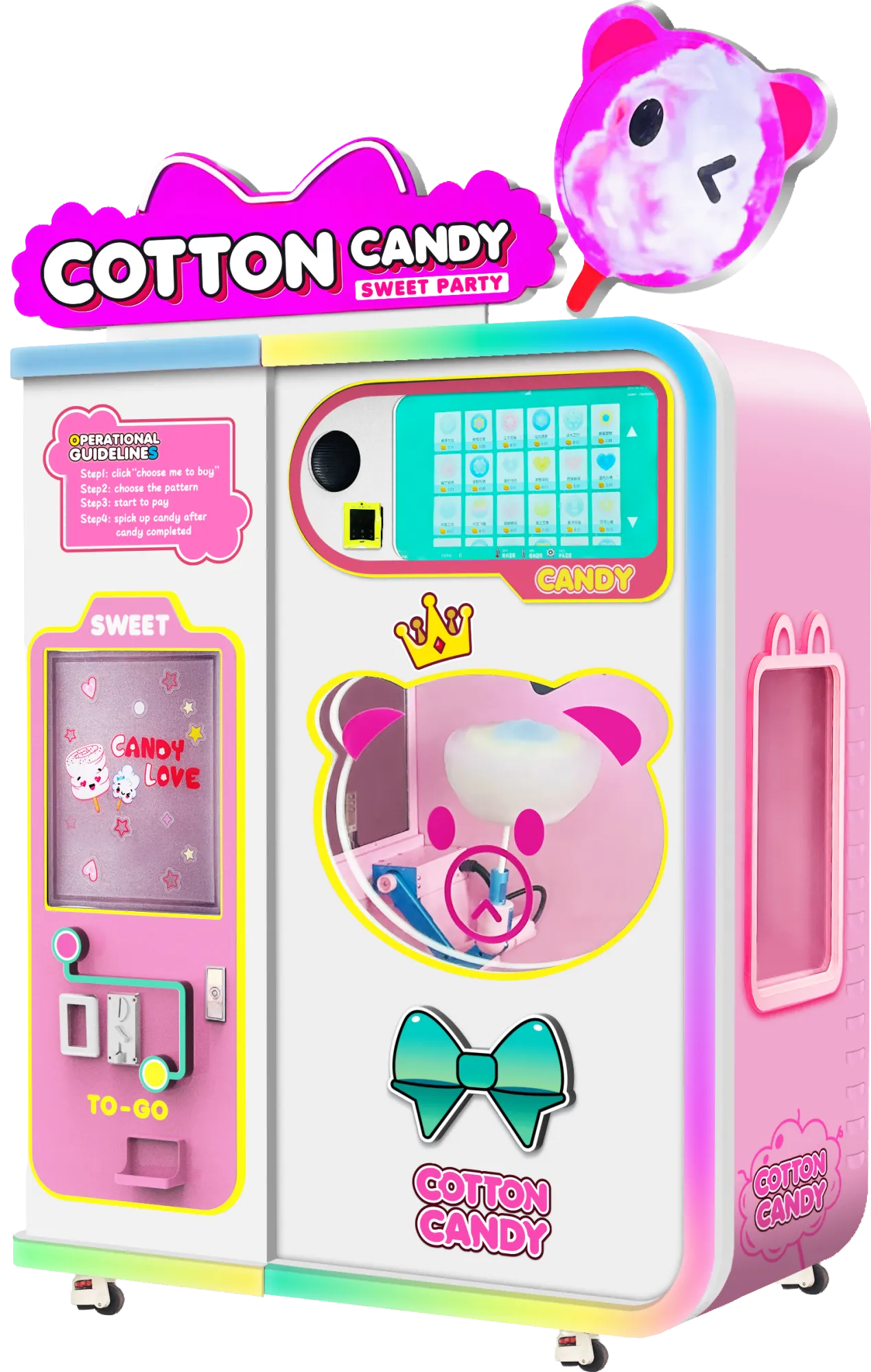 Cotton Candy Vending Machine CB525 view 2